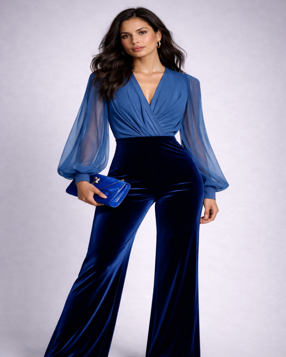 Grimelda | Mono de terciopelo con escote en V