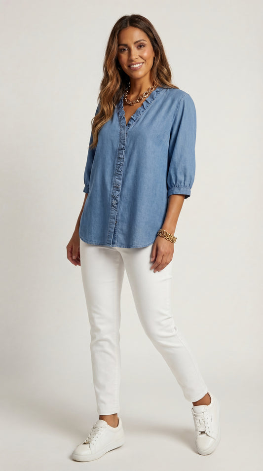 ELENA™ | BLUSA ELEGANTE CON VOLANTES