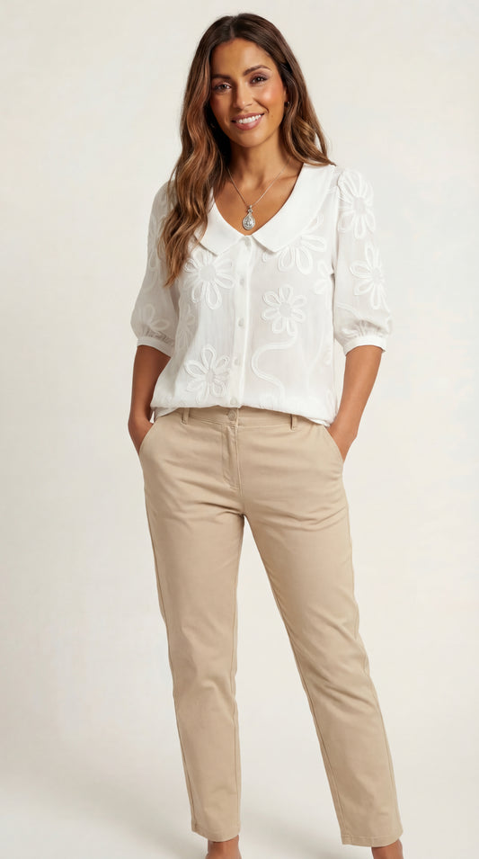 Peter Pan - Camisa vintage con cuello