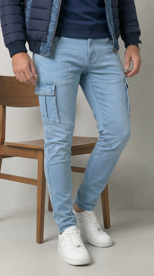 Pantalón Cargo Stretch Marino